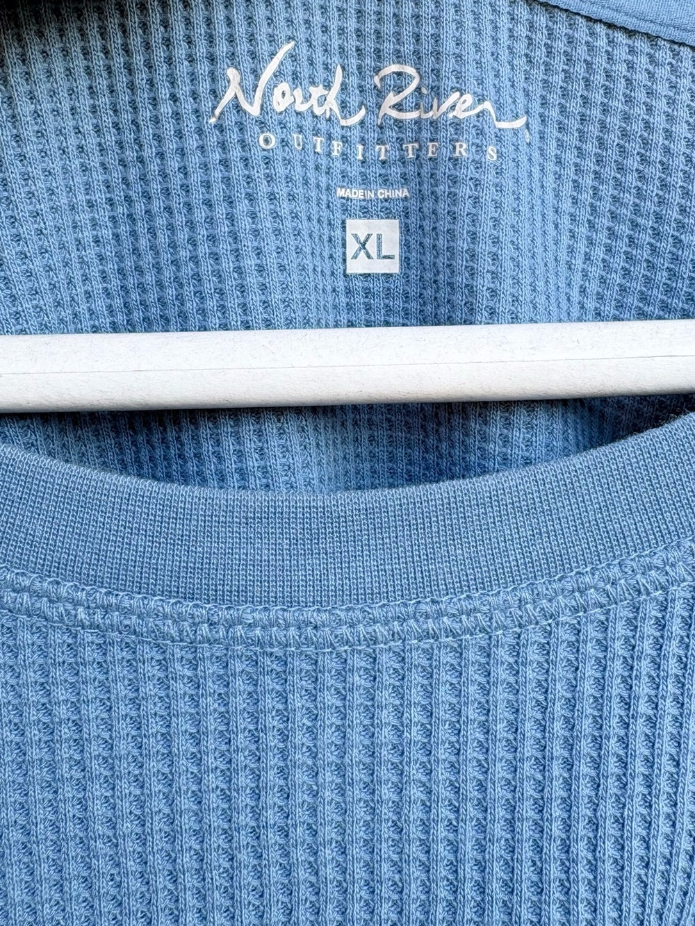 Ladies Blue Waffle-Knit Sweater - XL